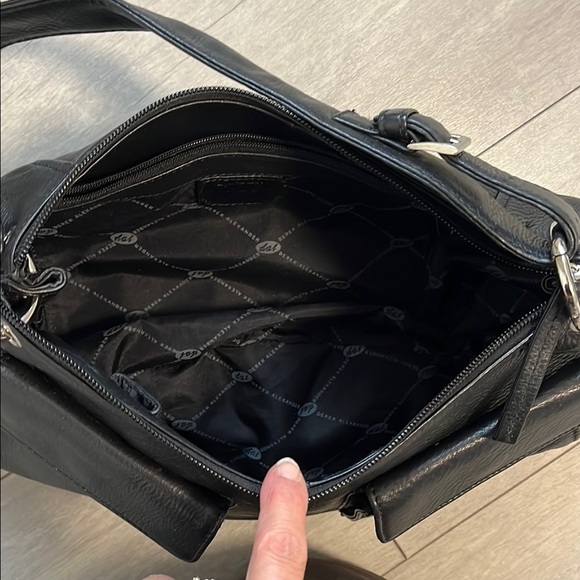 DEREK ALEXANDER Black Vintage Leather Shoulder Bag Mint Condition - Picture 6 of 16